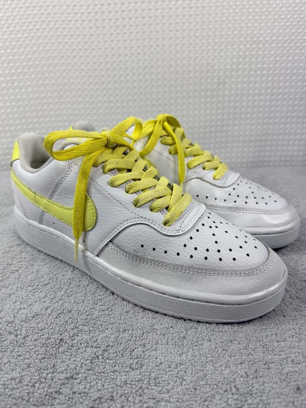 Nike Court Vision Low White Yellow Sneakers Size 8